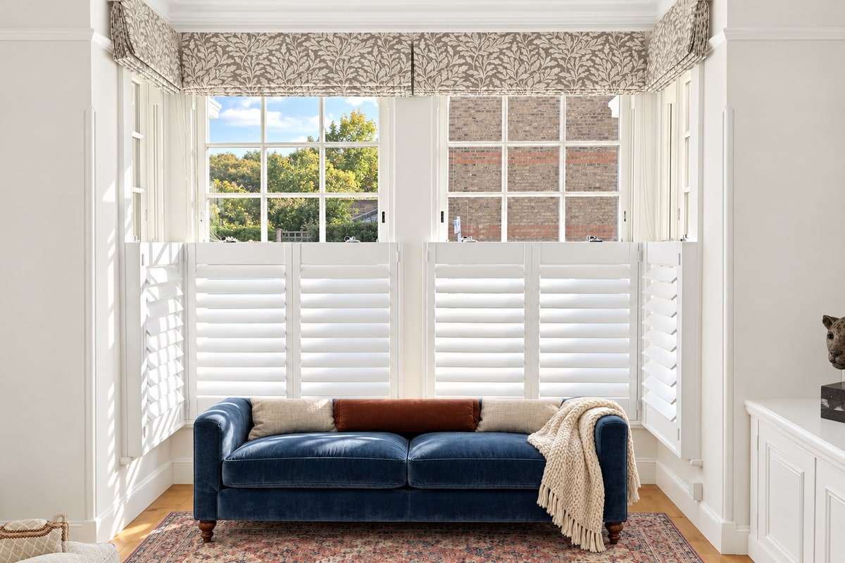 Café style shutters in a London living room