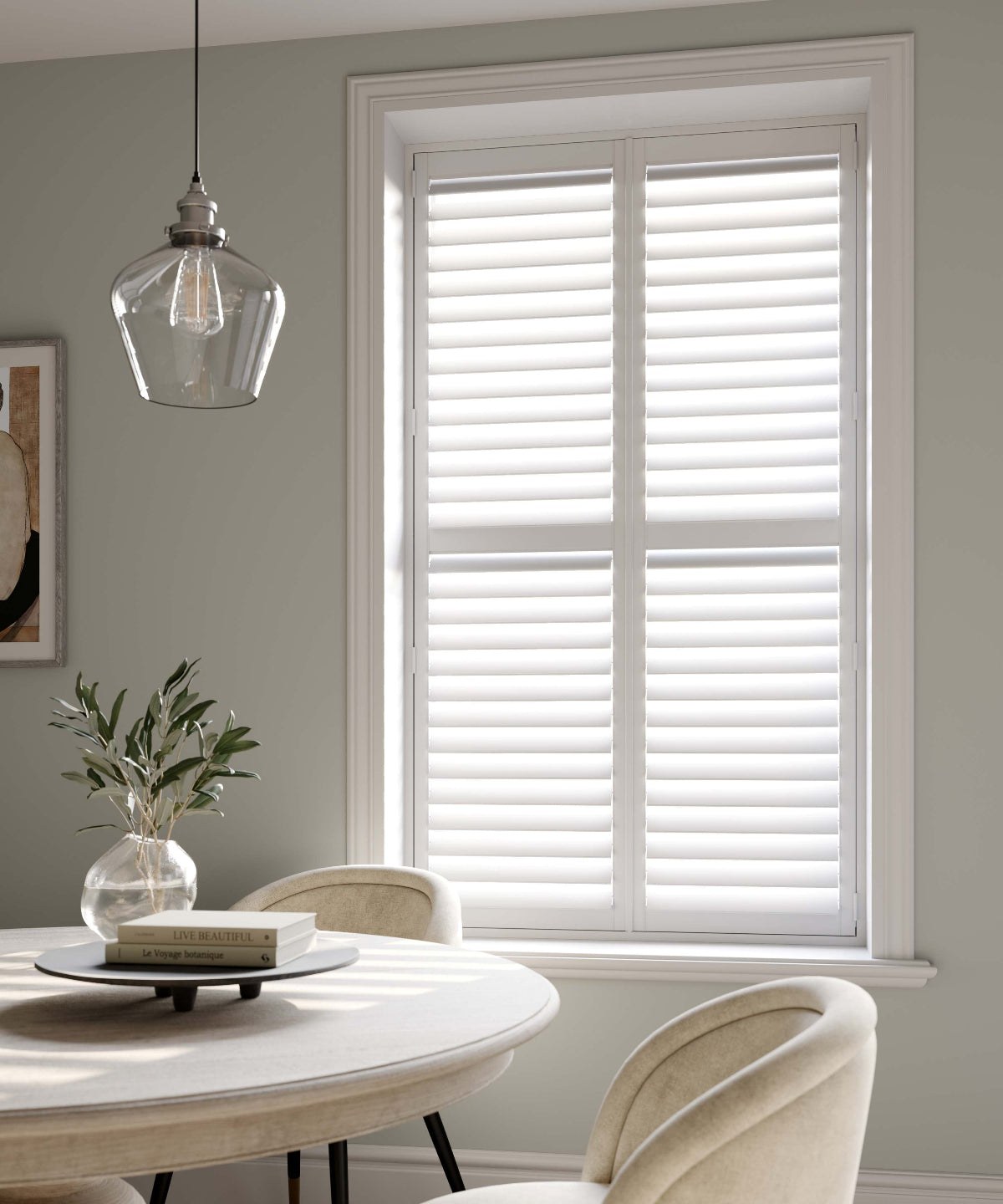 Full Height Hawaii shutters in a dining room