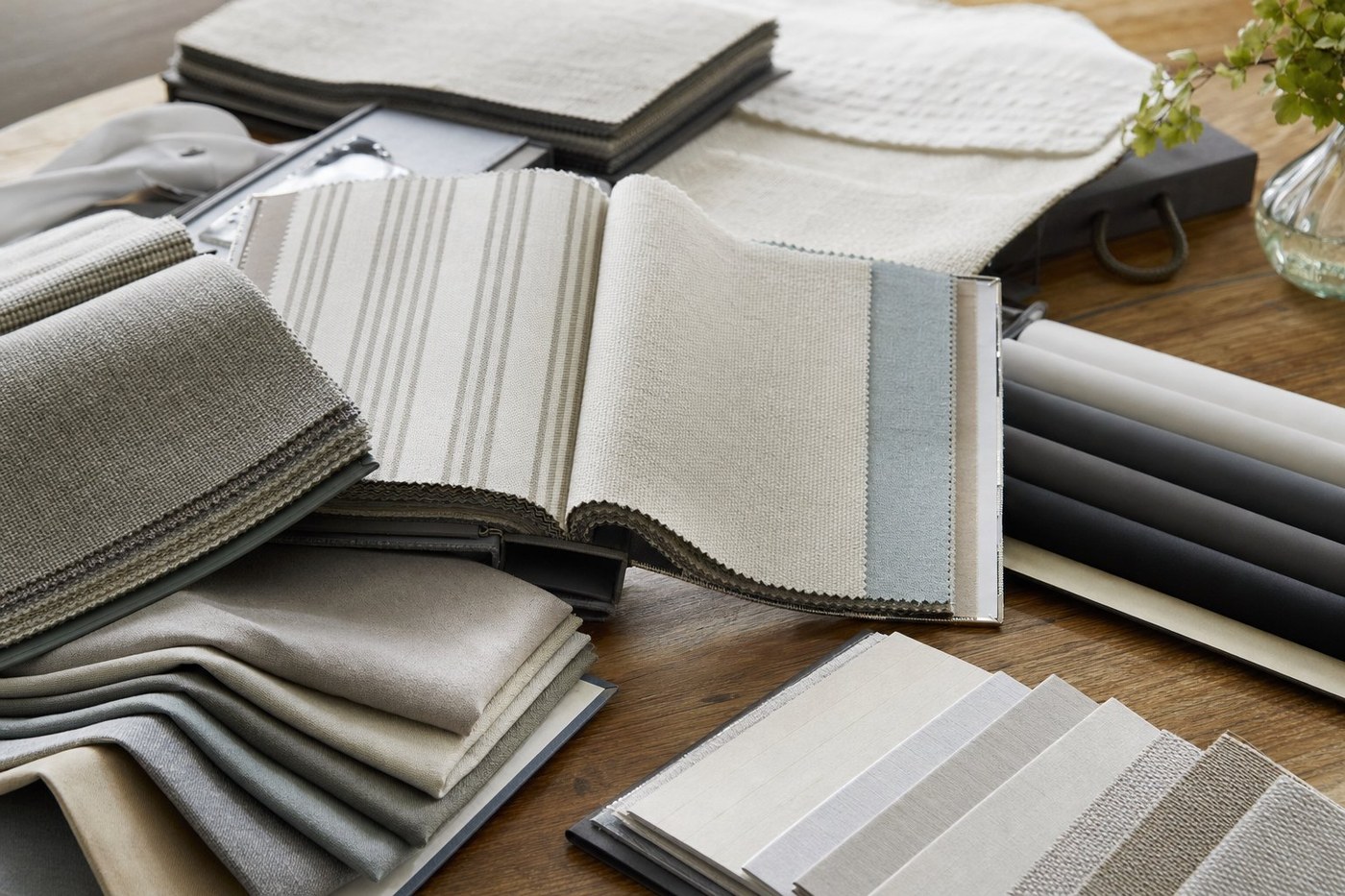 Fabric sample books for Roman and roller blinds