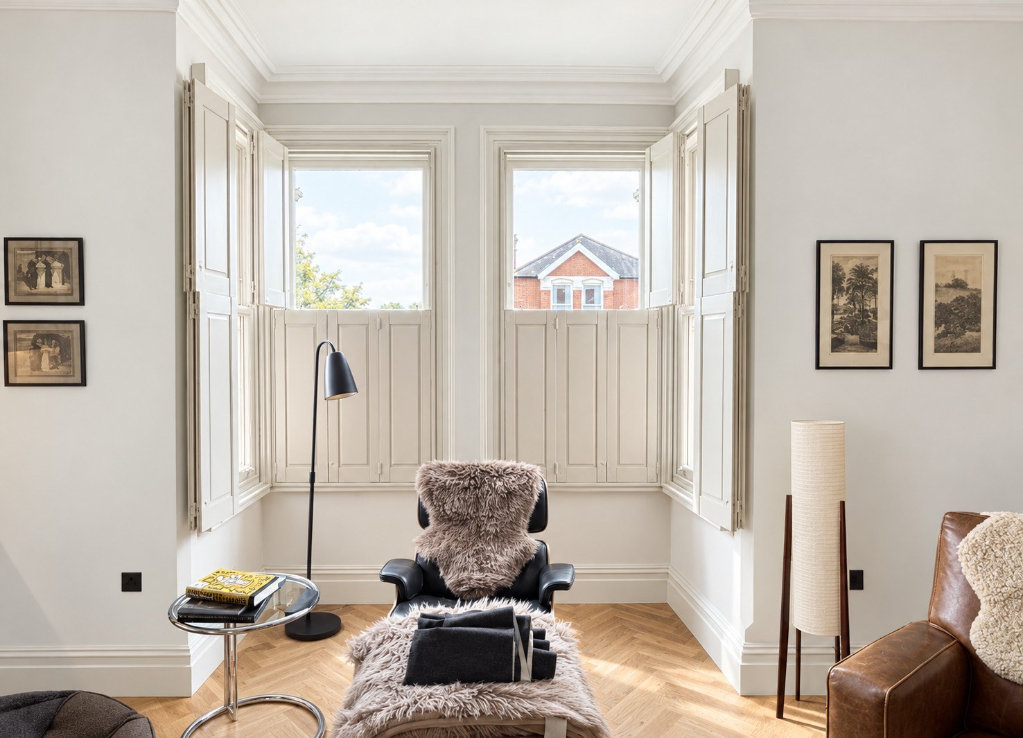 Genuine solid panel Tier on Tier shutters installed in a living room