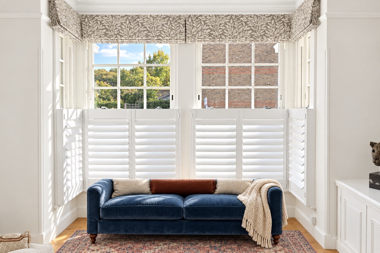 Café style shutters in a London living room