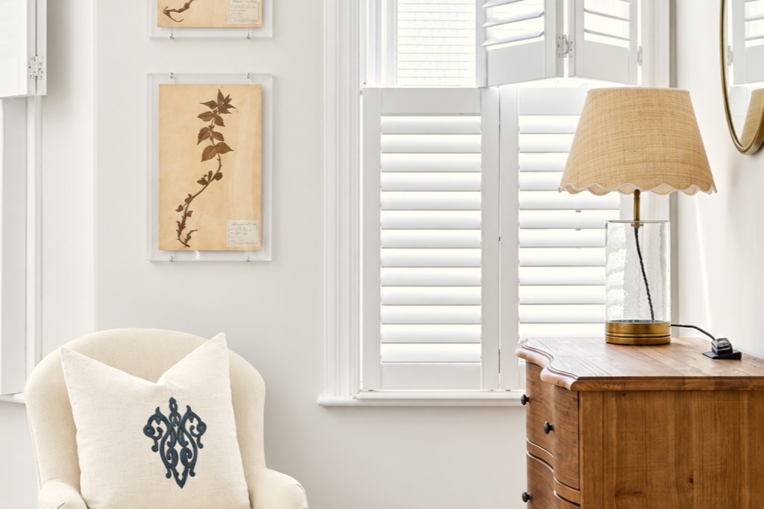 Close view of smooth painted Antigua MDF shutter louvres