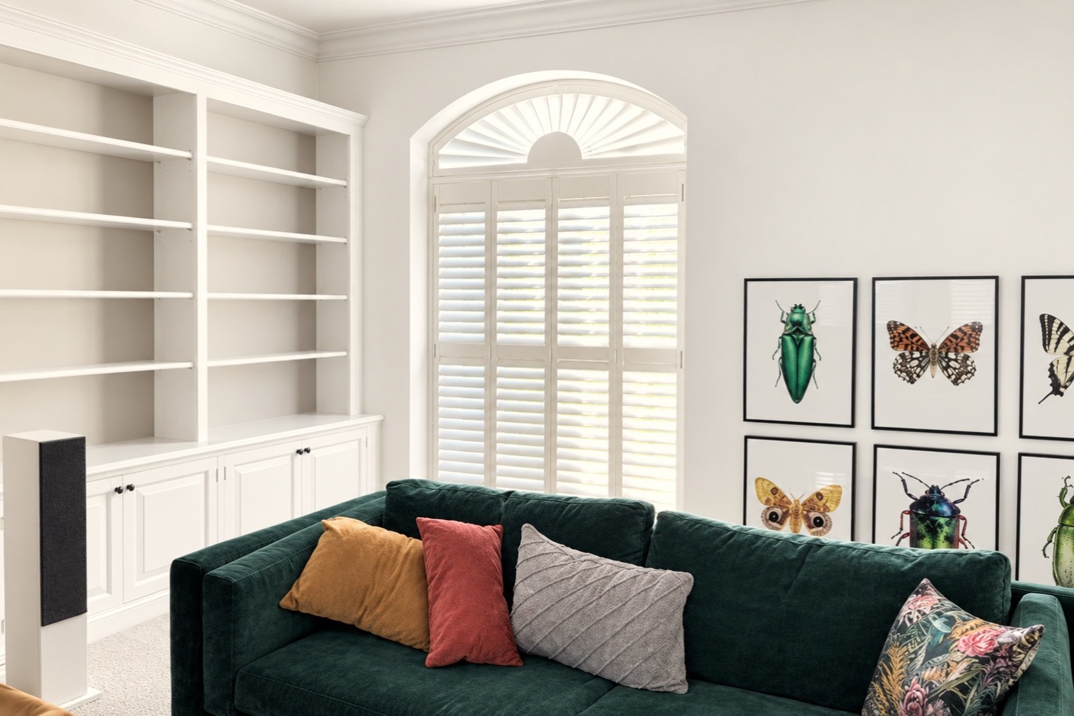 Fiji premium hardwood shutters in a deep coloured finish