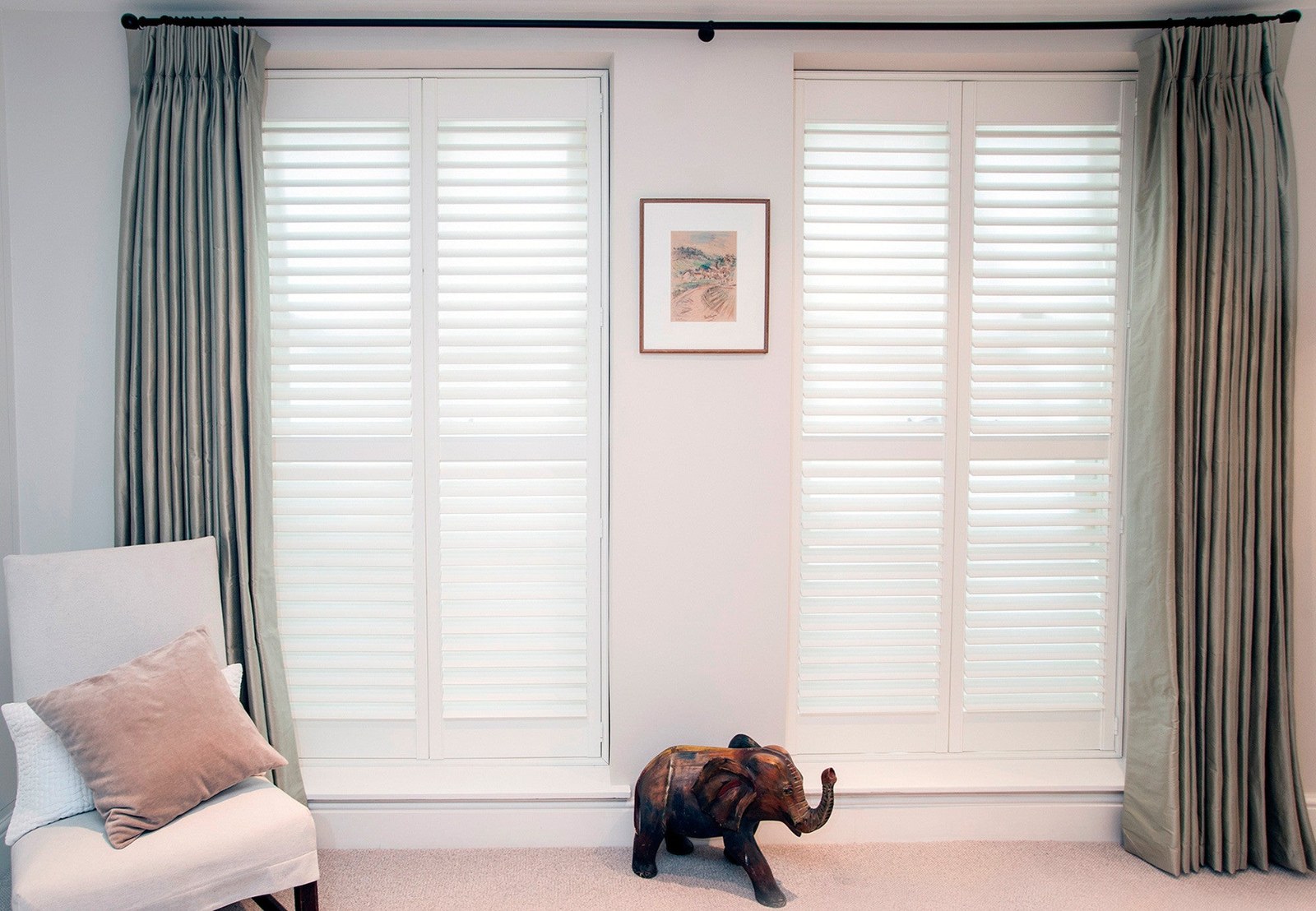 Genuine Tier on Tier Antigua MDF shutter installation