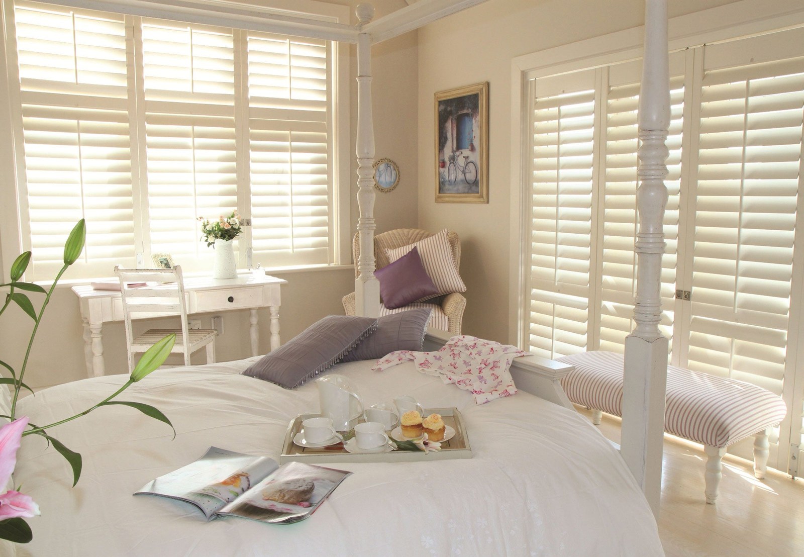 Genuine Tier on Tier Cuba basswood shutter installation