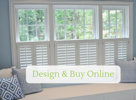 image showing cafe style shutters with a design online button on top