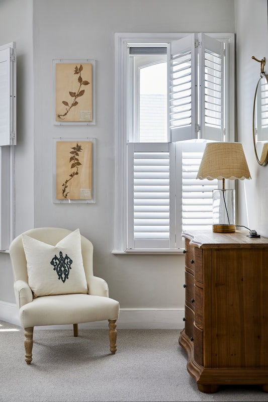 Antigua MDF shutters fitted in a bright interior