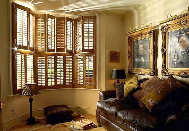 wooden shutters in a period property