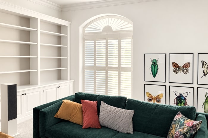 Fiji premium hardwood shutters in a deep coloured finish