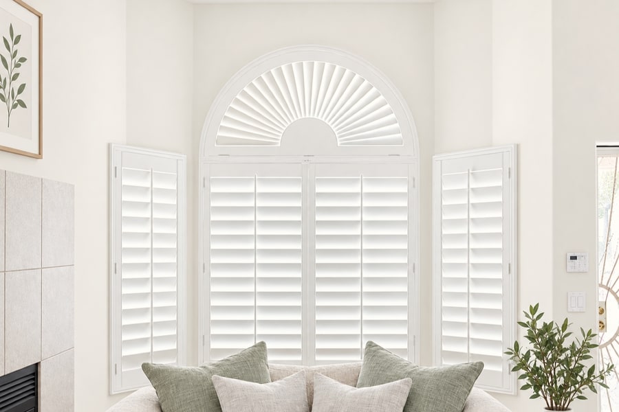Shutters made for an unusual shaped window