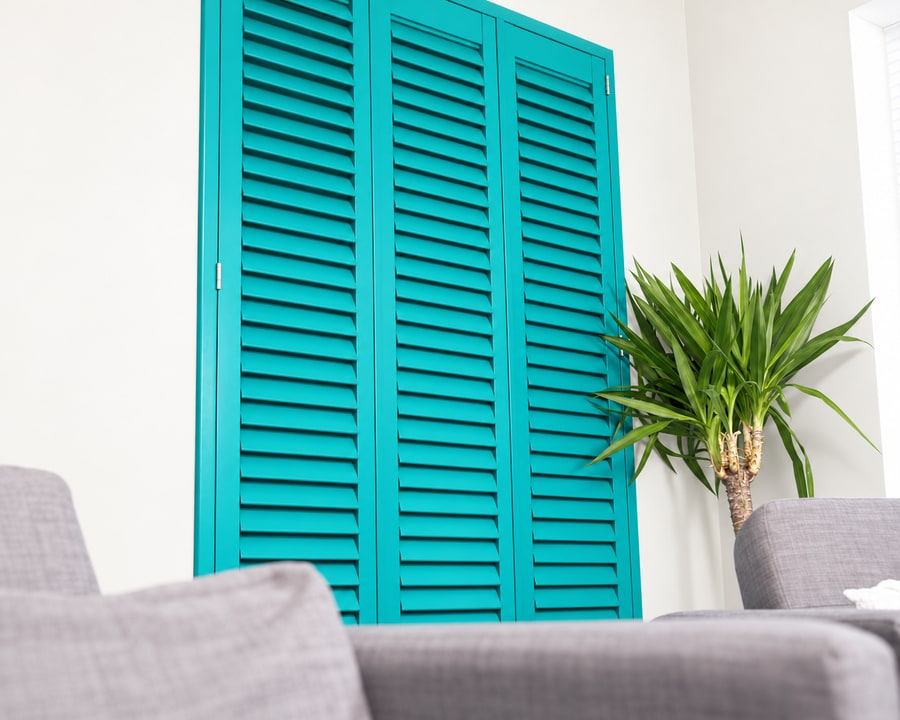 Teal Java shutters