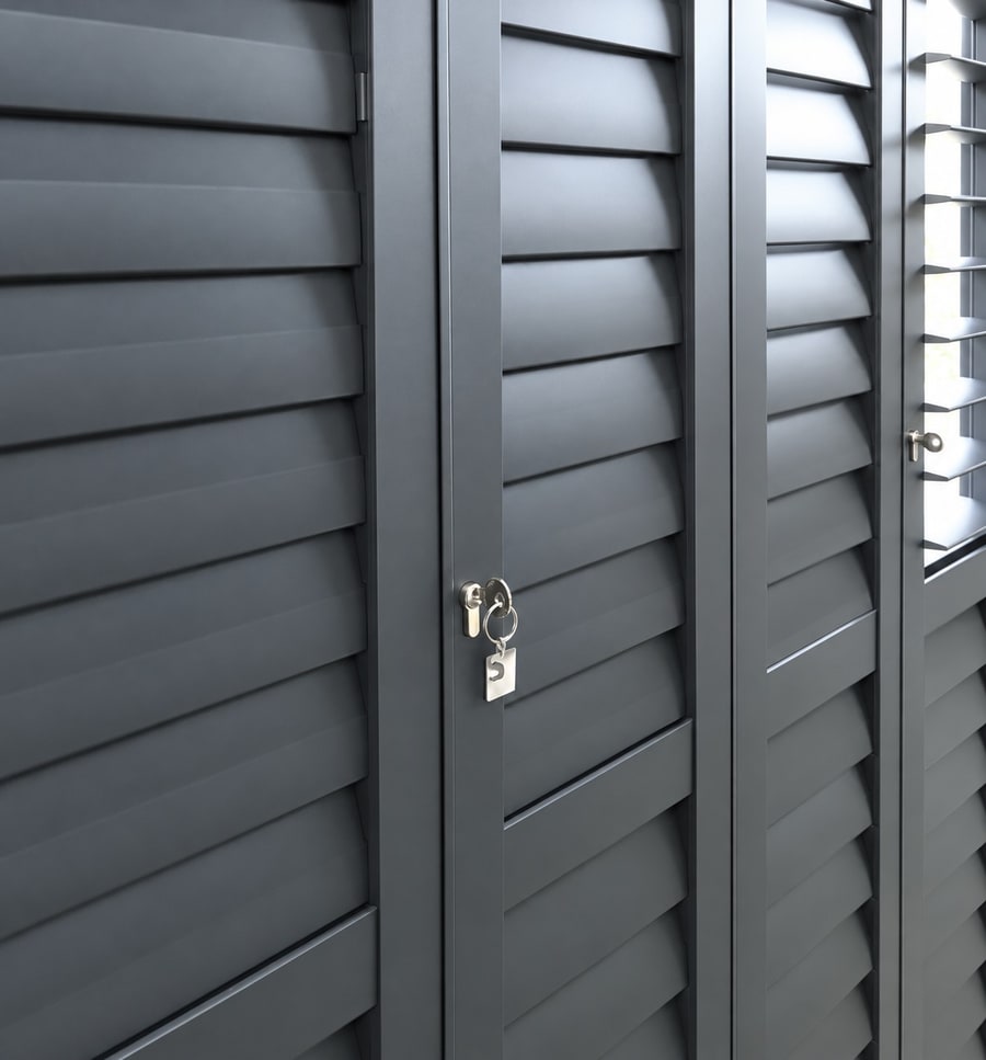 Charcoal Portchester aluminium shutters